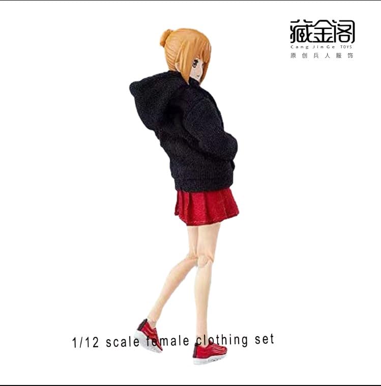 Amazon.com: 1/12 Scale Female Clothing Hoodie and Skirt Set,for 6
